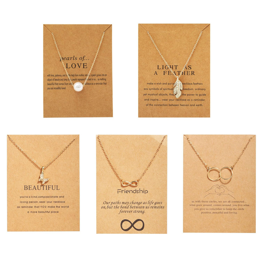 Infinity Butterfly Pearl Necklace Set